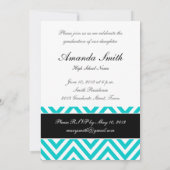 GRADUATKLASSE 2013 AQUA AQUAMARINEN ZICKZACK EINLADUNG (Rückseite)