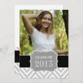 GRADUATKLASSE 2013 SCHWARZGRAD ZICKZACK EINLADUNG (Vorne/Hinten)