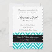 GRADUATKLASSE 2014 AQUA AQUAMARINEN ZICKZACK EINLADUNG (Rückseite)