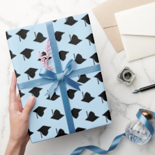 Graduierdeckel Oberteil Muster Blau modern Geschenkpapier
