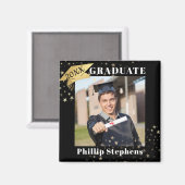 Graduieren Sie das Black Gold Cap Foto. Magnet (Vorderseite/Rückseite)