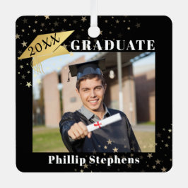 Graduieren Sie das Black Gold Cap Foto. Ornament Aus Metall