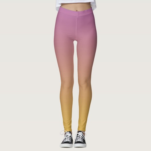 Graduierend Lila & Gold Leggings (Vorderseite)