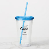 Graduiern Name Glückwunsch Datum Jahrestext Acryltrinkbecher (Rückseite)