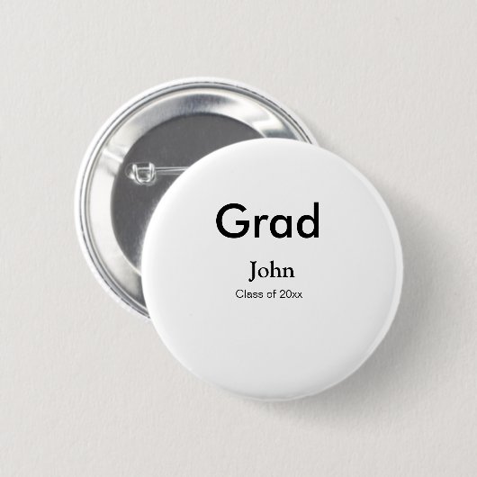 Graduiern Name Glückwunsch Datum Jahrestext Button (Vorne & Hinten)