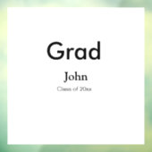 Graduiern Name Glückwunsch Datum Jahrestext Fensteraufkleber (Blatt 3)