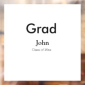 Graduiern Name Glückwunsch Datum Jahrestext Fensteraufkleber (Blatt 2)