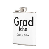 Graduiern Name Glückwunsch Datum Jahrestext Flachmann (Links)