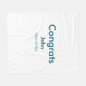 Graduiern Name Glückwunsch Datum Jahrestext Fleecedecke (Vorderseite (Horizontal))