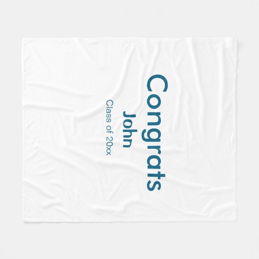 Graduiern Name Glückwunsch Datum Jahrestext Fleecedecke (Vorderseite (Horizontal))