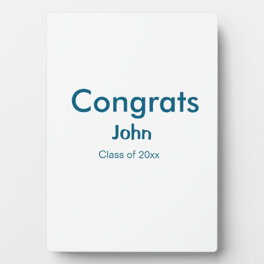 Graduiern Name Glückwunsch Datum Jahrestext Fotoplatte (Vorderseite)