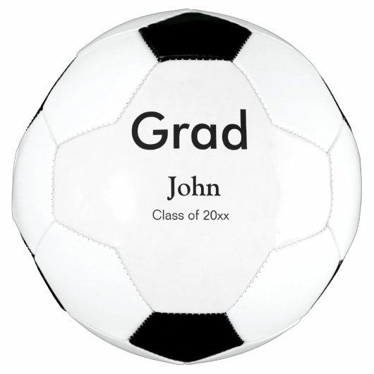 Graduiern Name Glückwunsch Datum Jahrestext Fußball (Vorderseite)