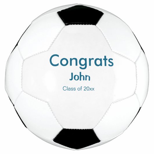 Graduiern Name Glückwunsch Datum Jahrestext Fußball (Vorderseite)