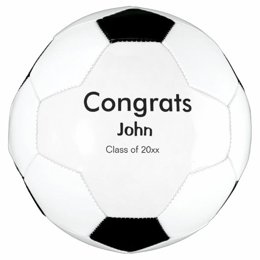Graduiern Name Glückwunsch Datum Jahrestext Fußball (Vorderseite)