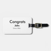 Graduiern Name Glückwunsch Datum Jahrestext Gepäckanhänger (Vorderseite horizontal)