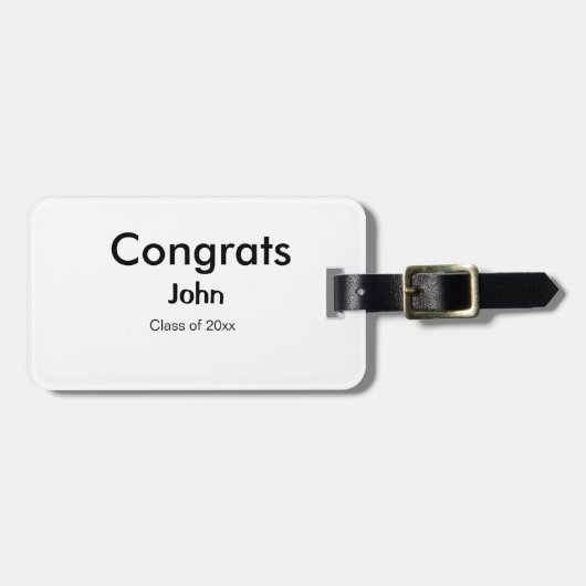 Graduiern Name Glückwunsch Datum Jahrestext Gepäckanhänger (Vorderseite horizontal)