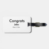 Graduiern Name Glückwunsch Datum Jahrestext Gepäckanhänger (Rückseite horizontal)