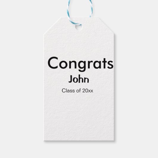 Graduiern Name Glückwunsch Datum Jahrestext Geschenkanhänger (Vorderseite)