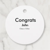 Graduiern Name Glückwunsch Datum Jahrestext Geschenkanhänger (Vorderseite)