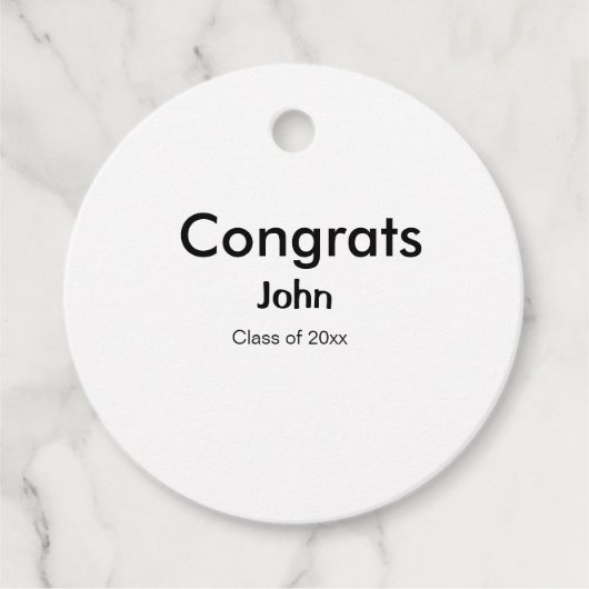 Graduiern Name Glückwunsch Datum Jahrestext Geschenkanhänger (Vorderseite)