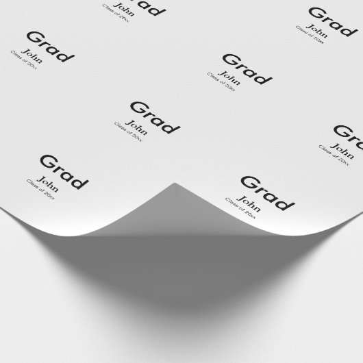 Graduiern Name Glückwunsch Datum Jahrestext Geschenkpapier (Ecke)