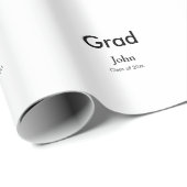 Graduiern Name Glückwunsch Datum Jahrestext Geschenkpapier (Rolleneckpunkt)