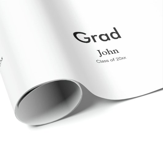 Graduiern Name Glückwunsch Datum Jahrestext Geschenkpapier (Rolleneckpunkt)
