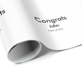 Graduiern Name Glückwunsch Datum Jahrestext Geschenkpapier (Rolleneckpunkt)