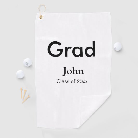 Graduiern Name Glückwunsch Datum Jahrestext Golfhandtuch (Insitu)