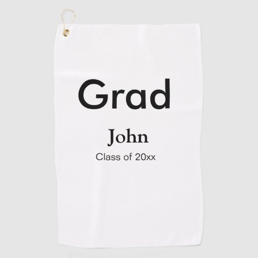 Graduiern Name Glückwunsch Datum Jahrestext Golfhandtuch (Vorderseite)