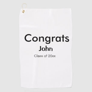 Graduiern Name Glückwunsch Datum Jahrestext Golfhandtuch