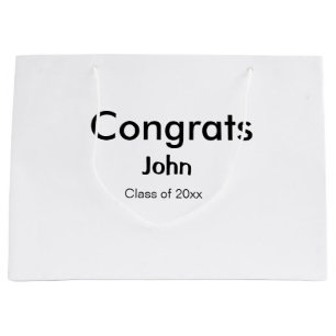 Graduiern Name Glückwunsch Datum Jahrestext Große Geschenktüte