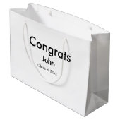 Graduiern Name Glückwunsch Datum Jahrestext Große Geschenktüte (Rückseite Schrägansicht)