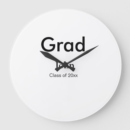 Graduiern Name Glückwunsch Datum Jahrestext Große Wanduhr (Vorderseite)
