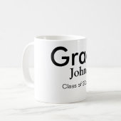 Graduiern Name Glückwunsch Datum Jahrestext Kaffeetasse (Vorderseite Links)
