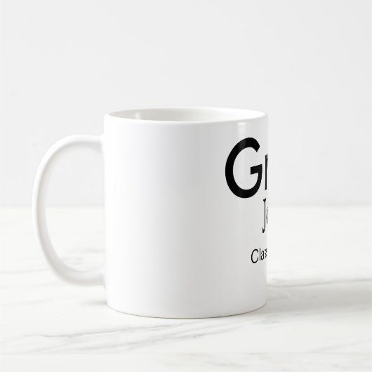 Graduiern Name Glückwunsch Datum Jahrestext Kaffeetasse (Links)