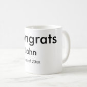 Graduiern Name Glückwunsch Datum Jahrestext Kaffeetasse (VorderseiteRechts)