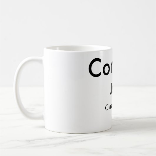 Graduiern Name Glückwunsch Datum Jahrestext Kaffeetasse (Links)