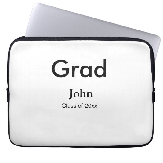 Graduiern Name Glückwunsch Datum Jahrestext Laptopschutzhülle (Vorderseite)