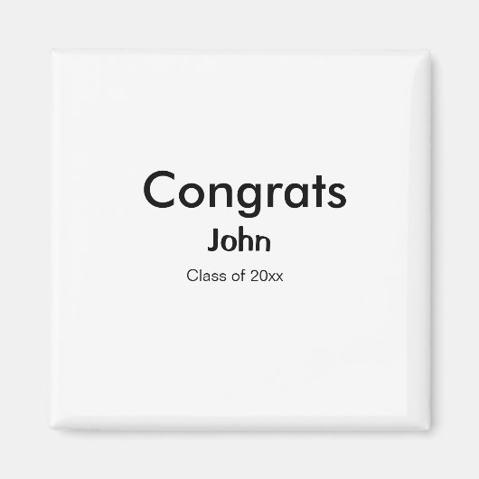 Graduiern Name Glückwunsch Datum Jahrestext Magnet (Vorne)