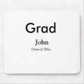 Graduiern Name Glückwunsch Datum Jahrestext Mousepad (Vorne)