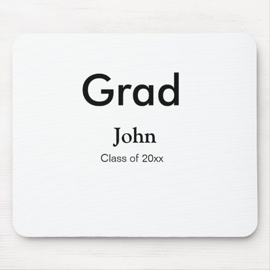 Graduiern Name Glückwunsch Datum Jahrestext Mousepad (Vorne)