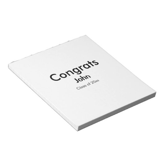 Graduiern Name Glückwunsch Datum Jahrestext Notizblock (angewinkelt)