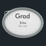 Graduiern Name Glückwunsch Datum Jahrestext Ovale Gürtelschnalle<br><div class="desc">Gestaltung</div>