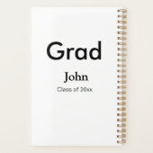 Graduiern Name Glückwunsch Datum Jahrestext Planer (Rückseite)