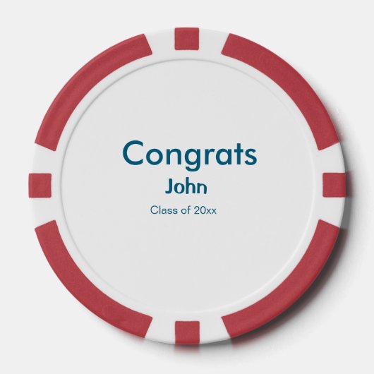 Graduiern Name Glückwunsch Datum Jahrestext Pokerchips (Vorderseite)