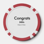 Graduiern Name Glückwunsch Datum Jahrestext Pokerchips (Rückseite)