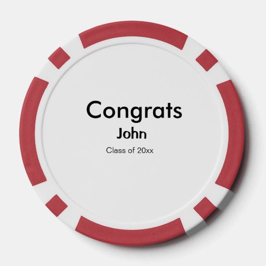 Graduiern Name Glückwunsch Datum Jahrestext Pokerchips (Rückseite)