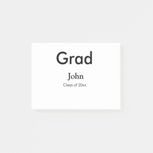 Graduiern Name Glückwunsch Datum Jahrestext Post-it Klebezettel (Vorderseite)