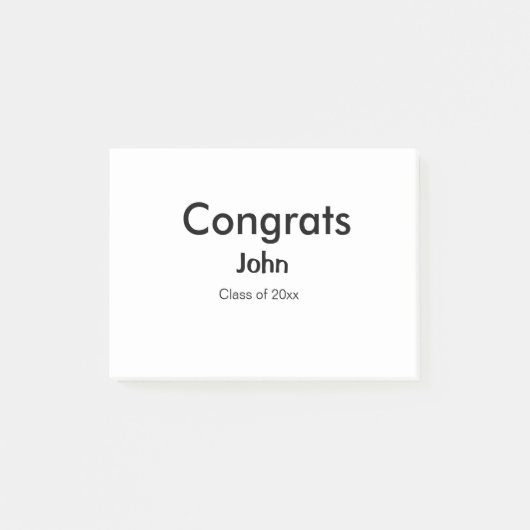 Graduiern Name Glückwunsch Datum Jahrestext Post-it Klebezettel (Vorderseite)